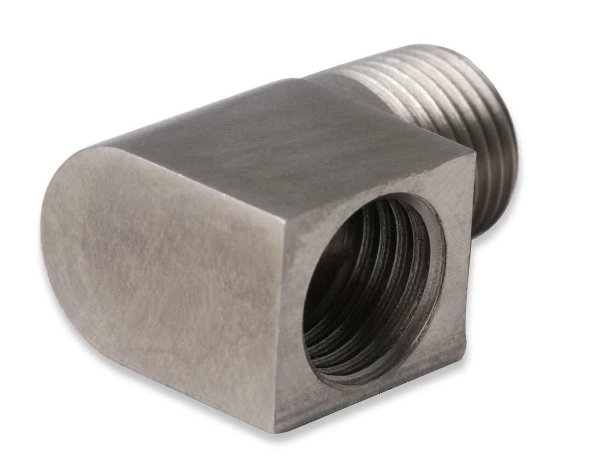 Hardline Adapter - 90 Degree Stainless Steel - 1/8" NPT Male to 3/8"-24 Inverted Flare Female.