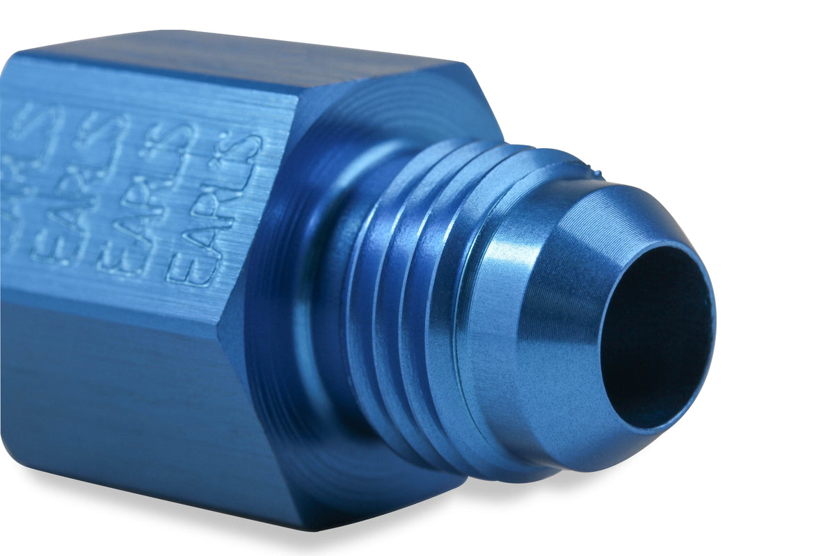 Blue Anodized Lightweight Aluminum Construction. Typical Application Fuel Injection Female O-Ring Seal.