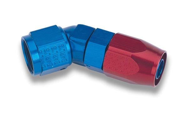 Earls 45 Degree Swivel-Seal® Hose End AN -16 - Red/Blue