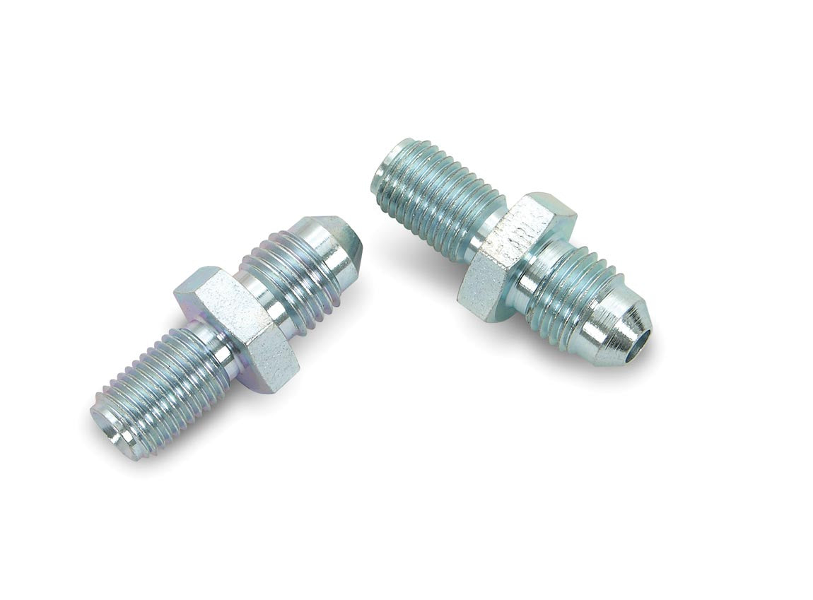 Brake Adapter Thread Size -4AN To 3/8"-24 Inverted Flare 2 Per Package Electroless Nickel Plated Long Steel