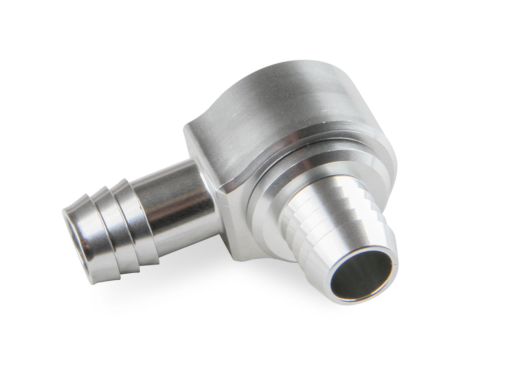 .588" Barb for Booster Grommet (fits Grommet w/ 13/16" OD on Booster), 1/2" Hose Barb for Engine Vacuum, Clear Anodized Finish, 1/2" Vacuum Hose Fits Most GM LS Engines