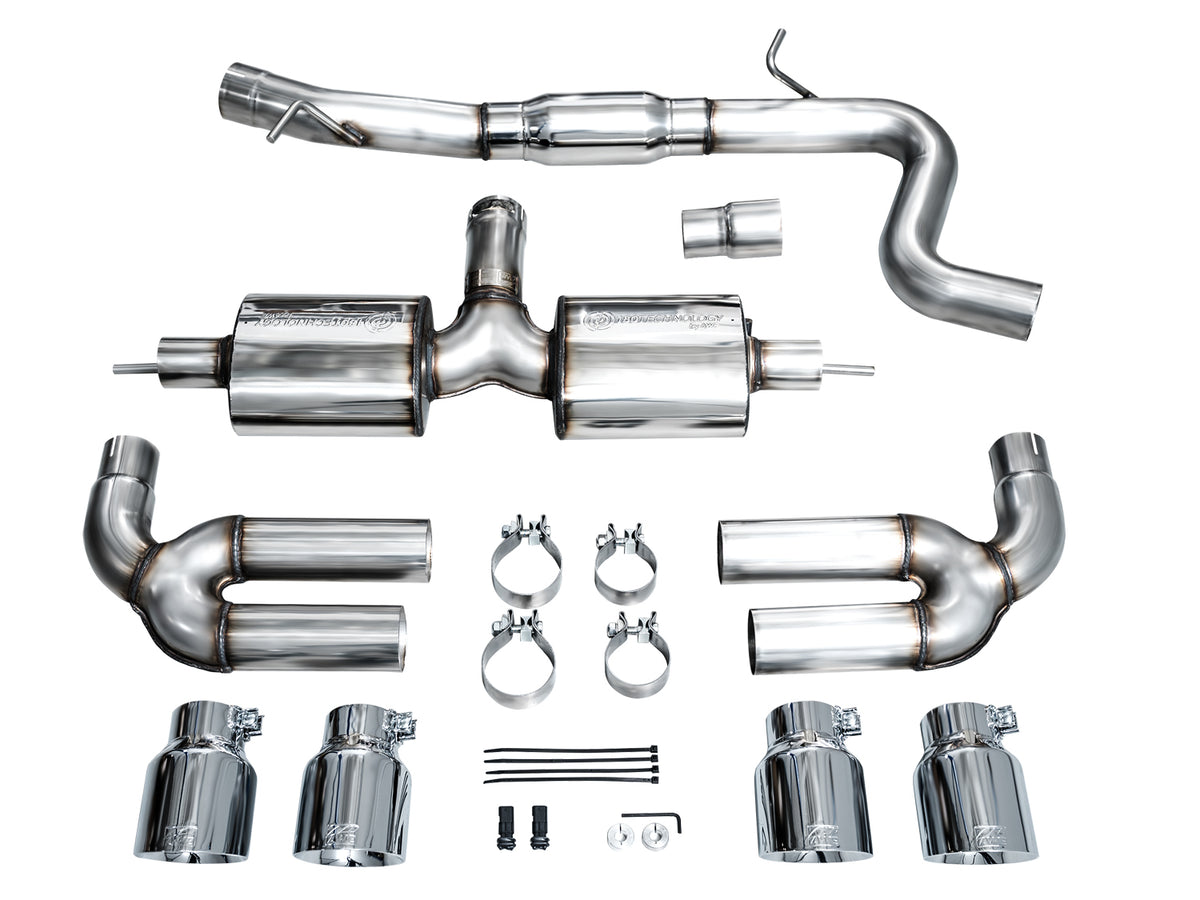 AWE Touring Edition Exhaust for Audi 8Y S3 - 4.5" Chrome Silver Tips