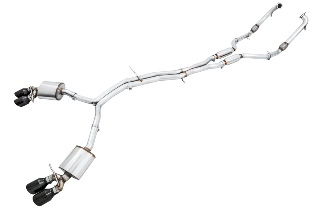 AWE Touring Edition Exhaust for Audi B9 S5 Coupe - Resonated - 4" Diamond Black Tips