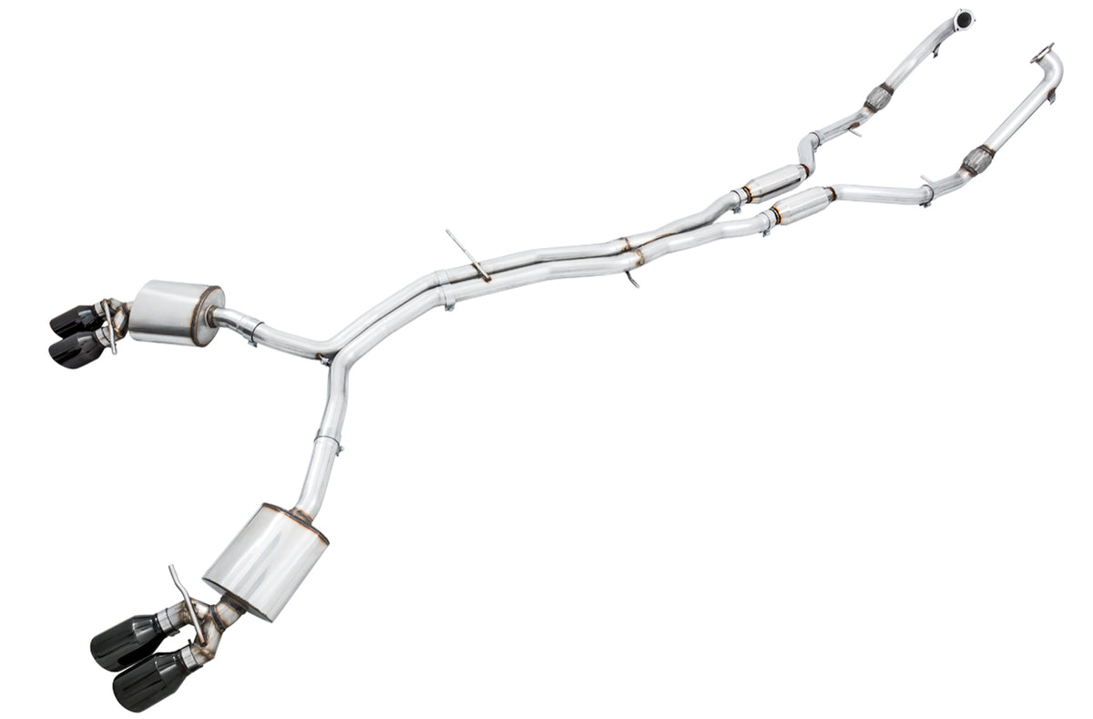 AWE Touring Edition Exhaust for Audi B9 S5 Coupe - Resonated - 4" Diamond Black Tips