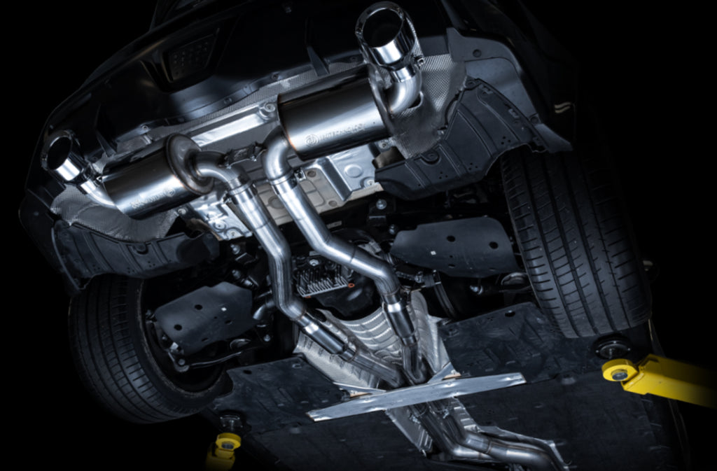 AWE Resonated Touring Edition Exhaust for A90 Supra - 5" Chrome Silver Tips