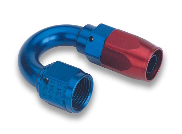 Earls 180 Degree Swivel-Seal® Hose End AN -8 - Red/Blue