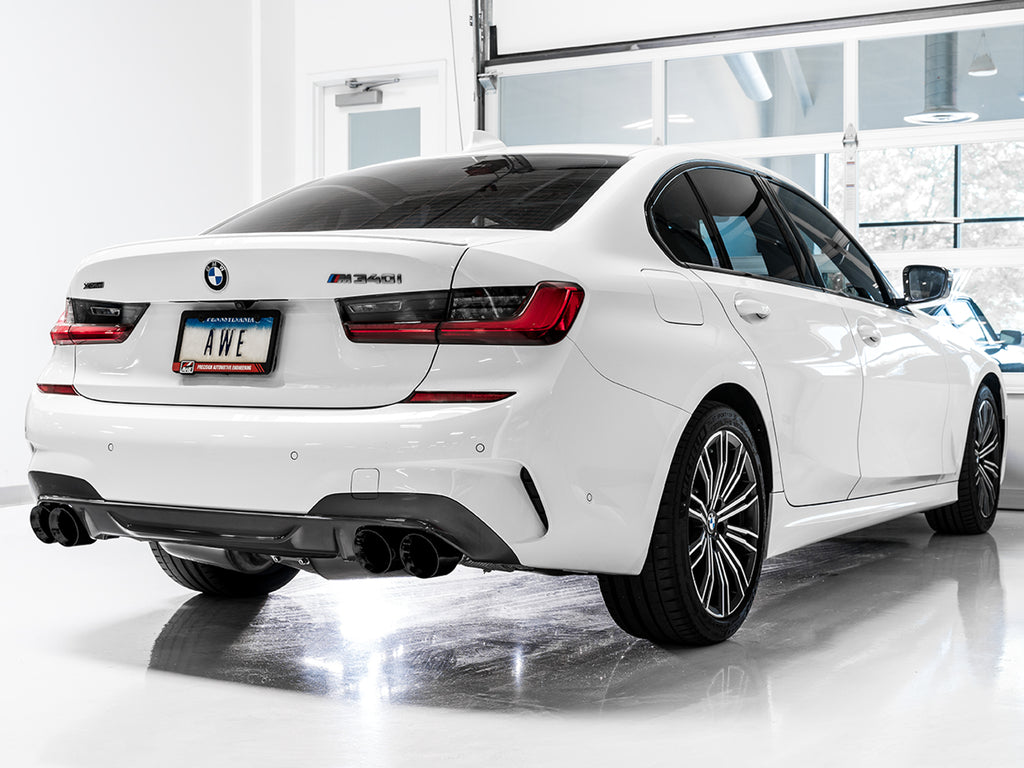 AWE Resonated Touring Edition Exhaust for G2X M340i / M440i - 4" Diamond Black Tips