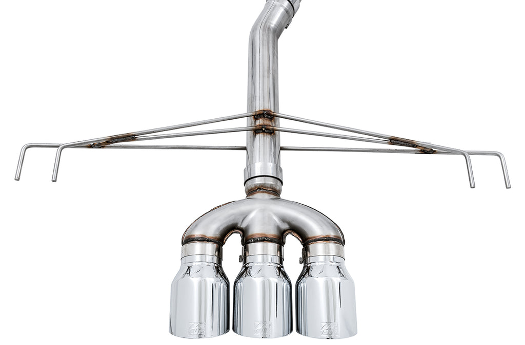 AWE Track Edition Exhaust for FK8 Civic Type R (includes Front Pipe) - Triple Chrome Silver Tips