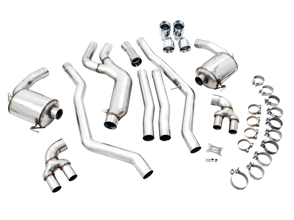 AWE Non-Resonated Touring Edition Exhaust for G2X M340i / M440i - 4" Chrome Silver Tips