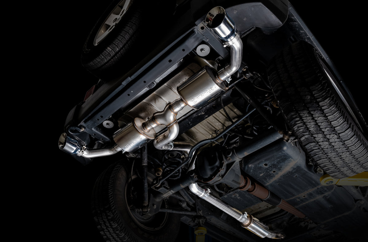 AWE Tread Edition Axleback Dual Exhaust for Jeep JK/JKU 3.6L - Chrome Silver Tips