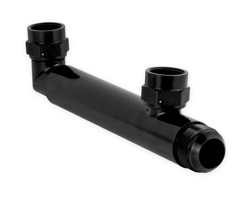 Adjustable Length Range - 6.8" to 10.5" (c/l to c/l of -12 Swivels), Billet Aluminum w/ (2) O-ring seals.  Ideal for use w/ LS0022ERL & Remote Mounted Electric Water Pump.
