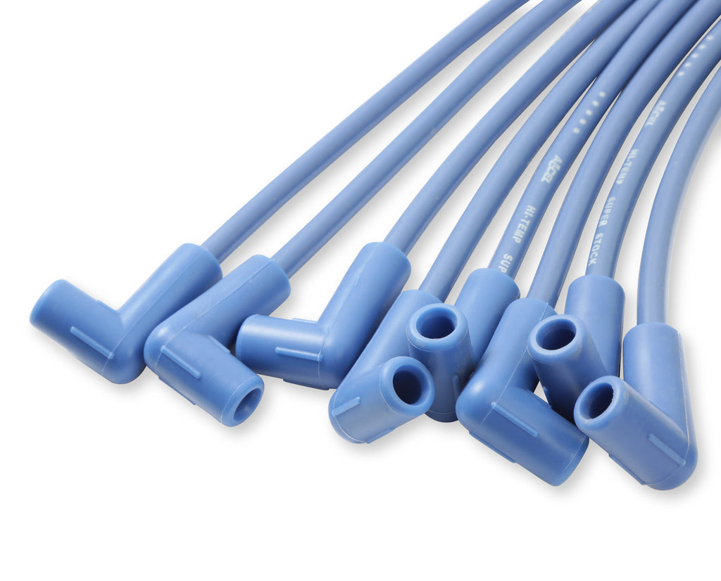 Spark Plug Wire Set- 8mm - Blue Wire with Blue 90 Deg Boots - 4041B, Spark Plug Wires, Super Stock, Spiral Core, 8mm, Blue, Set