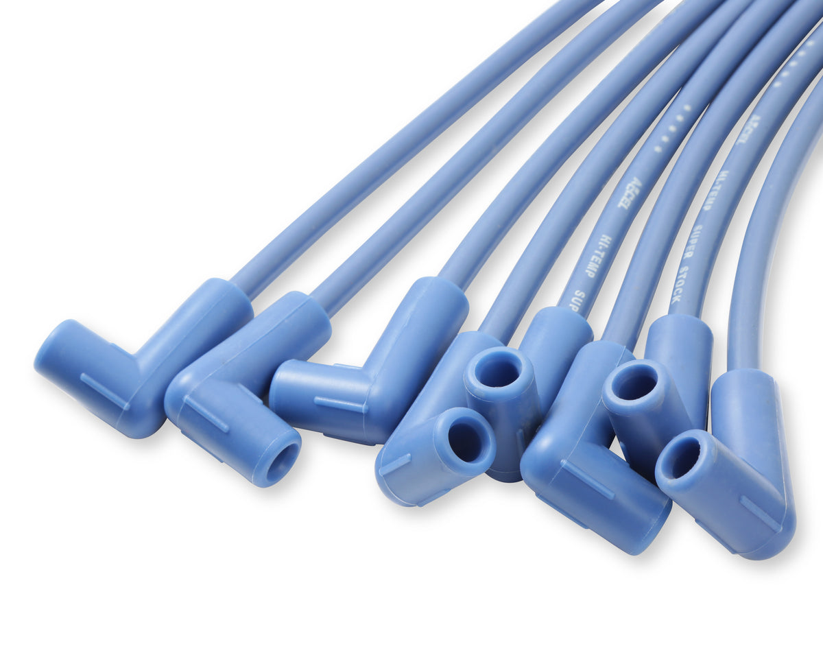 Spark Plug Wire Set- 8mm - Blue Wire with Blue 90 Deg Boots - 4041B, Spark Plug Wires, Super Stock, Spiral Core, 8mm, Blue, Set