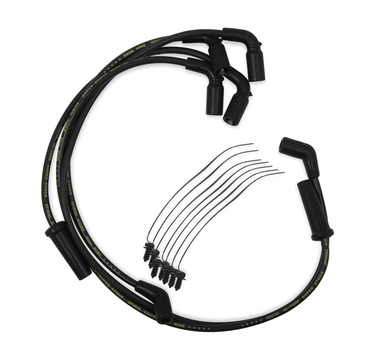Custom Wire Set - 2017-up Harley Davidson Touring - 8mm - Black - Motorcycle S/S Spiral Core wire set for 2017 and up Harley Davidson Touring Series bikes - 8mm - Black