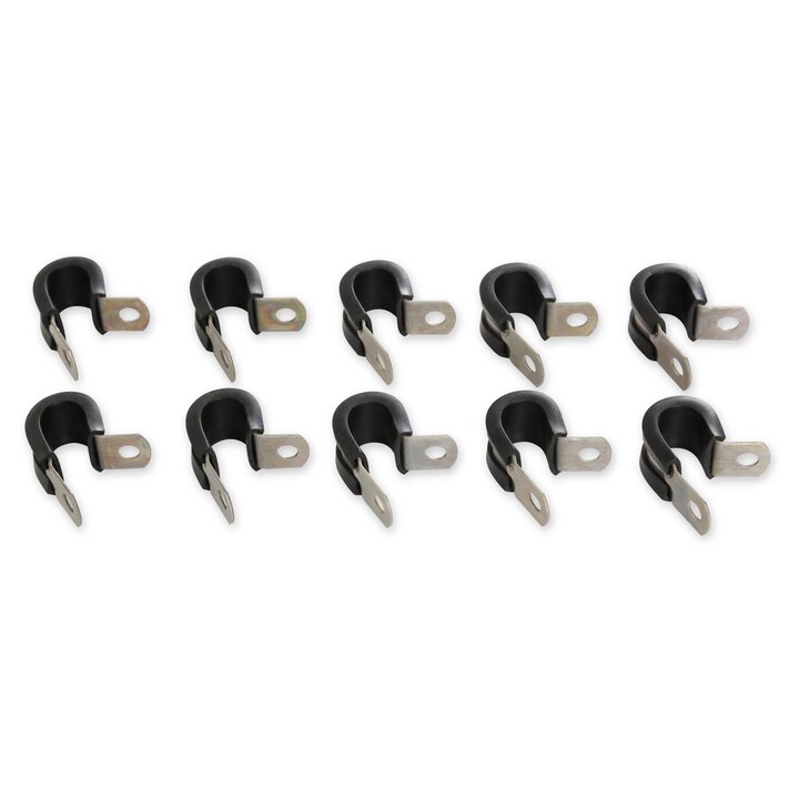 Cushioned Hose Clamp, Fits 3/8" Tube Or Hose O.D., Package Of 10, Aluminum Finish