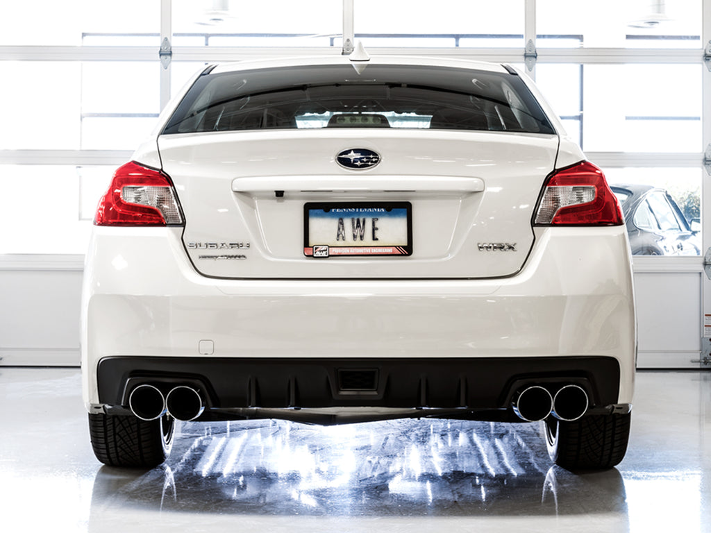 AWE Touring Edition Exhaust for 2015+ VA WRX Sedan - 4" Chrome Silver Quad Tips