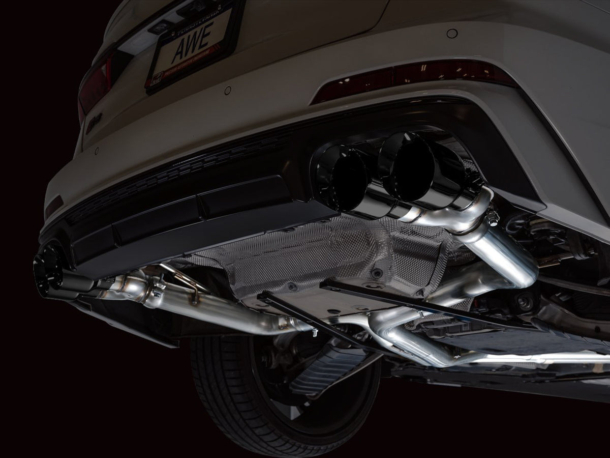 AWE Track Edition Exhaust for Audi C8 S6/S7 - 4.5" Diamond Black Tips