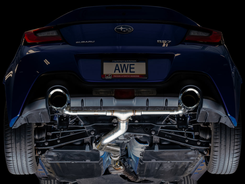 AWE Track Edition Exhaust for Subaru BRZ / Toyota GR86 / Toyota 86 / Scion FR-S - 5" Chrome Silver Tips