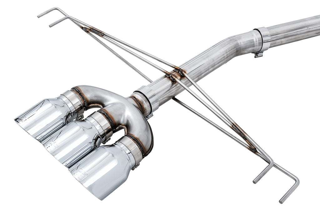 AWE Track Edition Exhaust for FK8 Civic Type R (includes Front Pipe) - Triple Chrome Silver Tips