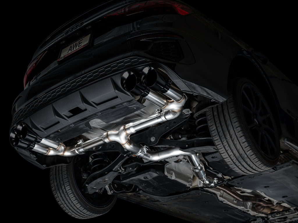 AWE Track Edition Exhaust for Audi 8Y S3 - 4.5" Diamond Black Tips