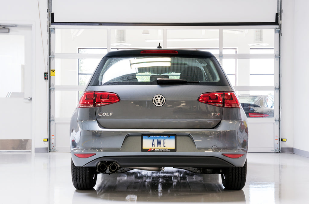 AWE Track Edition Exhaust for VW MK7 Golf 1.8T - Diamond Black Tips (90mm)