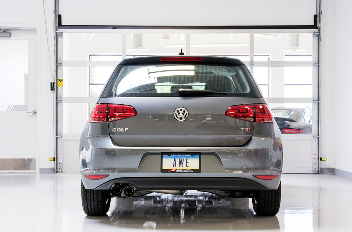 AWE Track Edition Exhaust for VW MK7 Golf 1.8T - Diamond Black Tips (90mm)