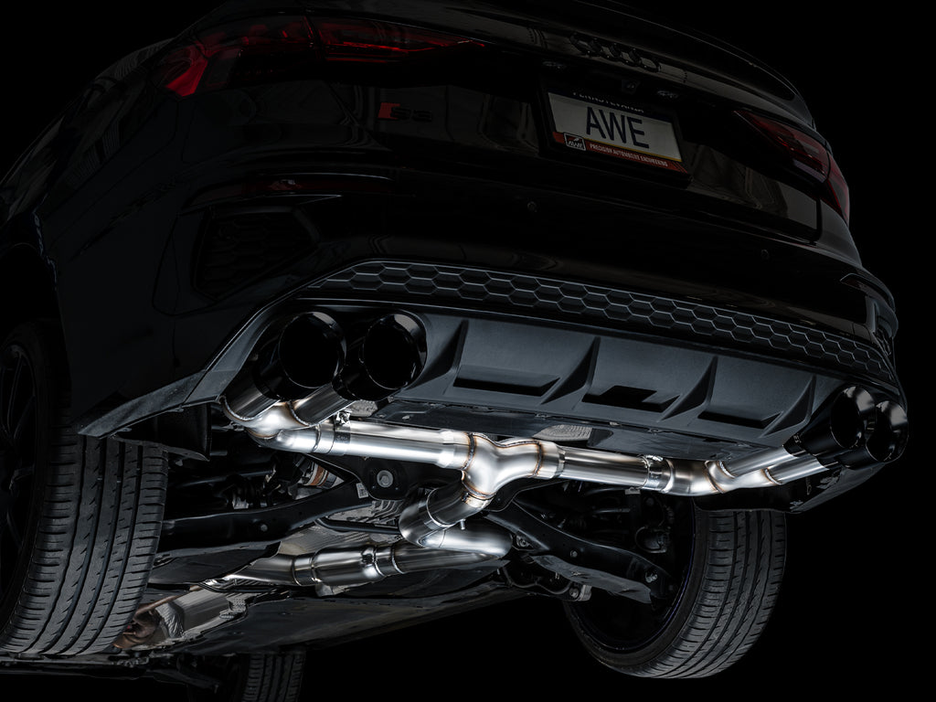 AWE Track Edition Exhaust for Audi 8Y S3 - 4.5" Diamond Black Tips