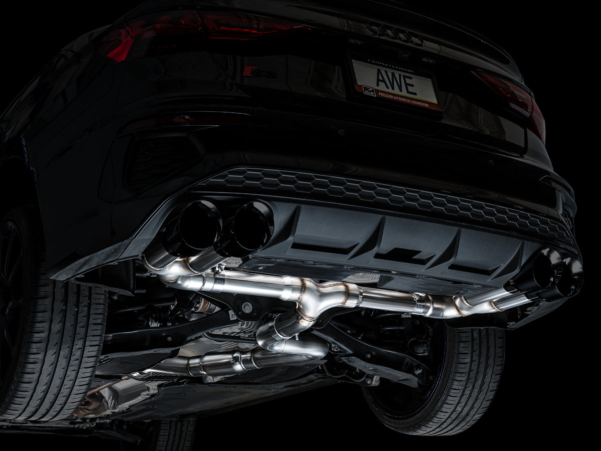 AWE Track Edition Exhaust for Audi 8Y S3 - 4.5" Diamond Black Tips