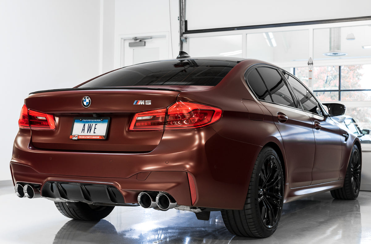 AWE SwitchPath™ Axleback Exhaust for BMW F90 M5 - 4" Diamond Black Tips