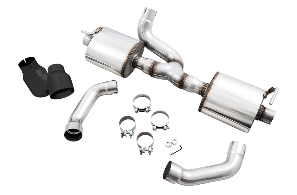 AWE Tread Edition Axleback Dual Exhaust for Jeep JK/JKU 3.6L - Diamond Black Tips