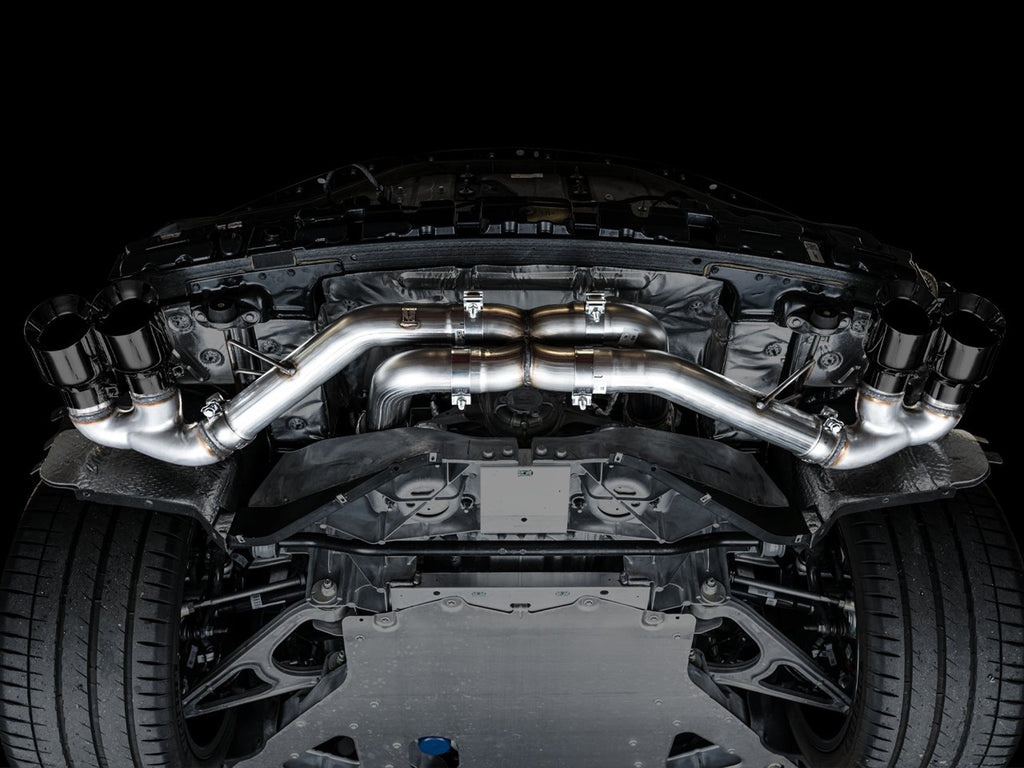 AWE Track Edition Exhaust for C8 Corvette - 4.5" Diamond Black Tips