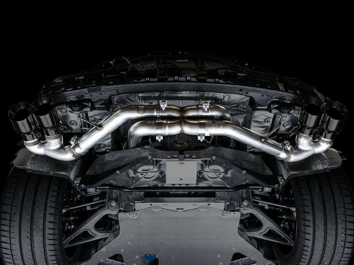 AWE Track Edition Exhaust for C8 Corvette - 4.5" Diamond Black Tips