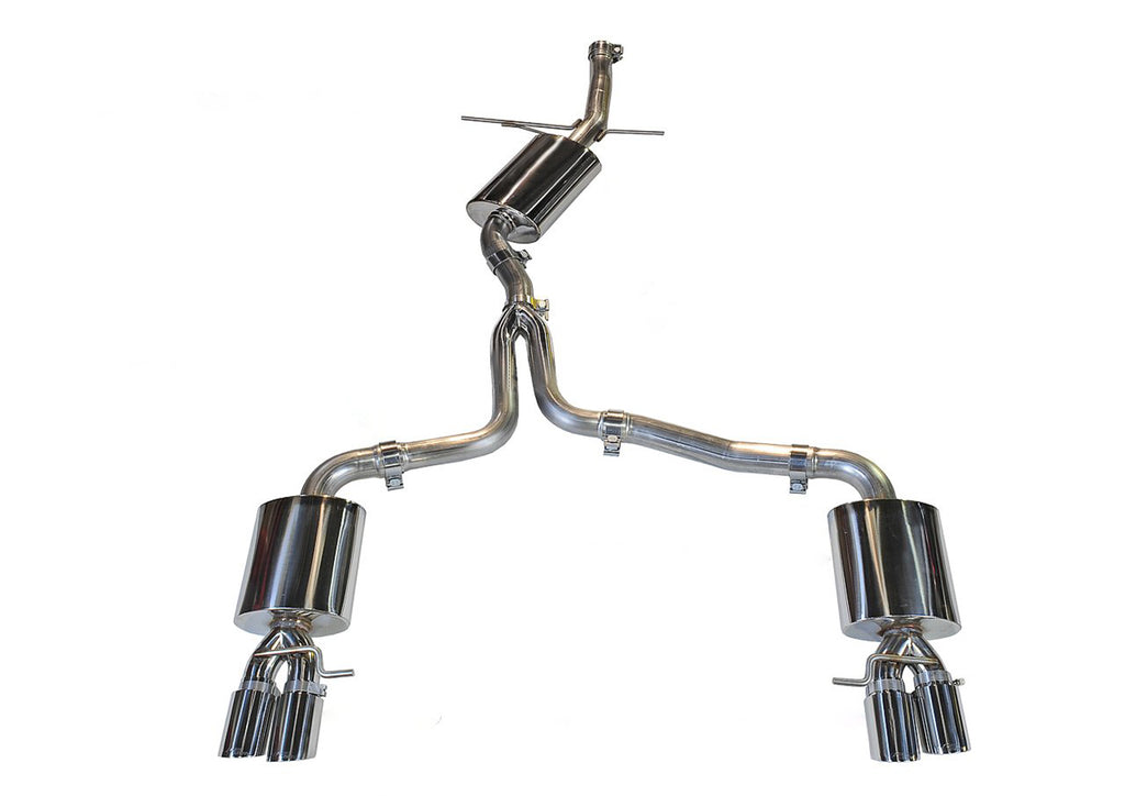 AWE Touring Edition Exhaust for B8 A5 2.0T - Quad Outlet, Chrome Silver Tips