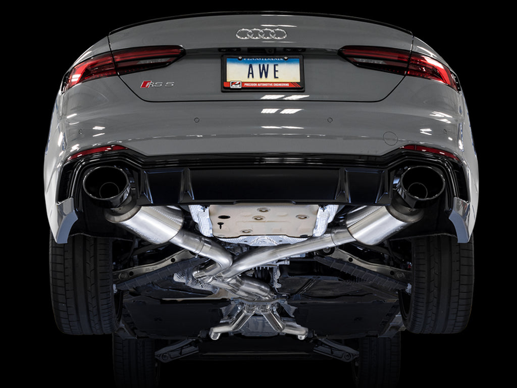 AWE Touring Edition Exhaust for Audi B9 RS 5 Sportback - Diamond Black RS-style Tips