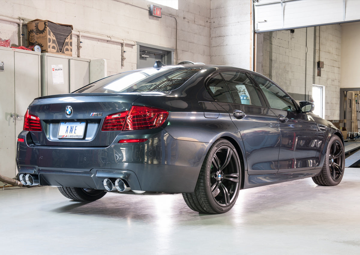 AWE Touring Edition Axleback Exhaust for BMW F10 M5 - 4" Chrome Silver Tips