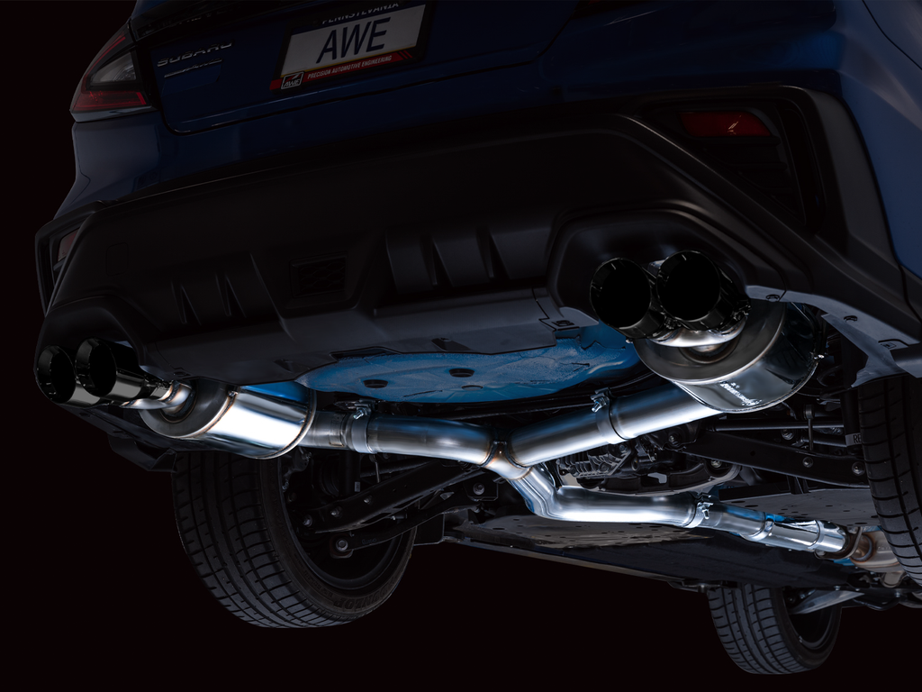 AWE Touring Edition Catback Exhaust for VB Subaru WRX - 4" Diamond Black Tips
