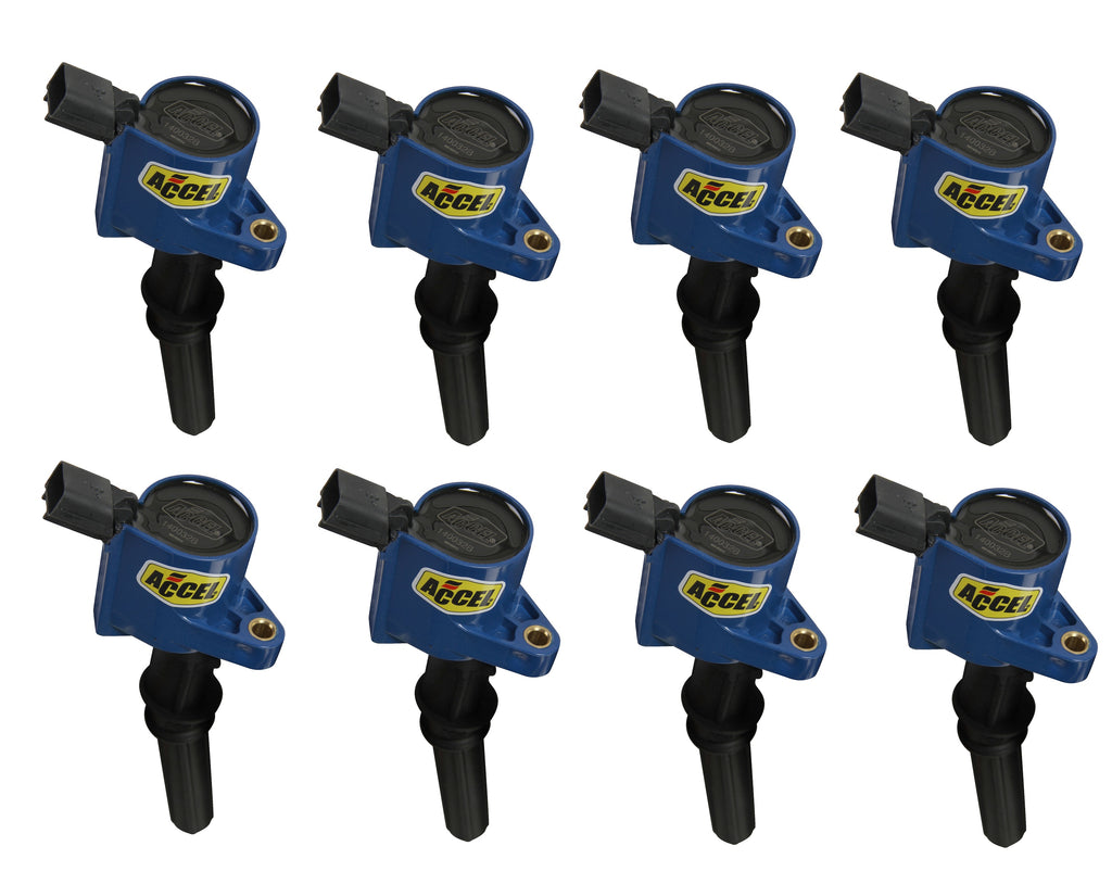 Ignition Coil - SuperCoil - 1998-2008 Ford 4.6L/5.4L/6.8L 2-valve -Blue - 8-Pack - 140032K 8 pack of ignition coil-on-plug style ignition coils are direct plug replacements for OEM coils.