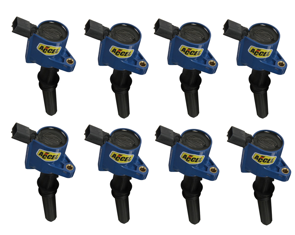 Ignition Coil - SuperCoil - 1998-2008 Ford 4.6L/5.4L/6.8L 2-valve -Blue - 8-Pack - 140032K 8 pack of ignition coil-on-plug style ignition coils are direct plug replacements for OEM coils.