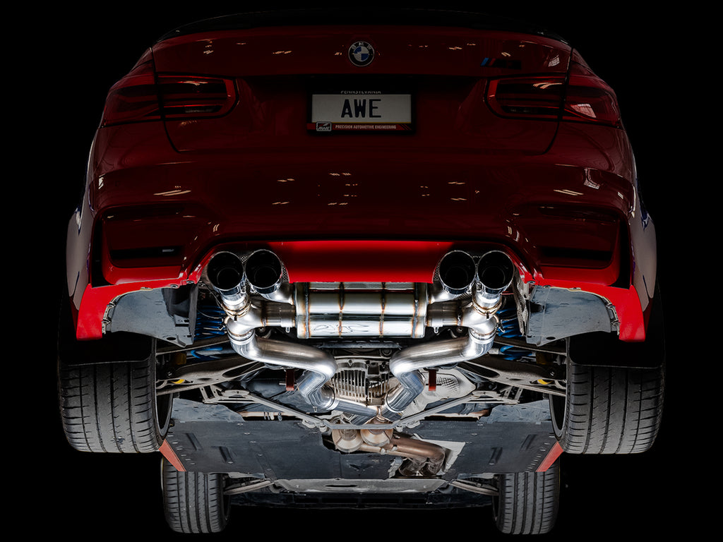 AWE SwitchPath™ Catback Exhaust for BMW F8X M3/M4 - 4" Chrome Silver Tips