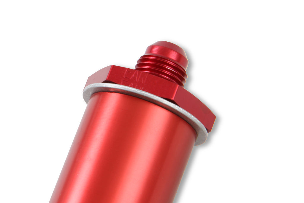 Check Valve Flapper Style Fitting Size 6 Reinforced Viton® w/Aluminum Support 150 PSI Max. 0.5 PSI To Seal Red Anodized Aluminum (Viton® is a registered trademark of DuPont Performance Elastomers)