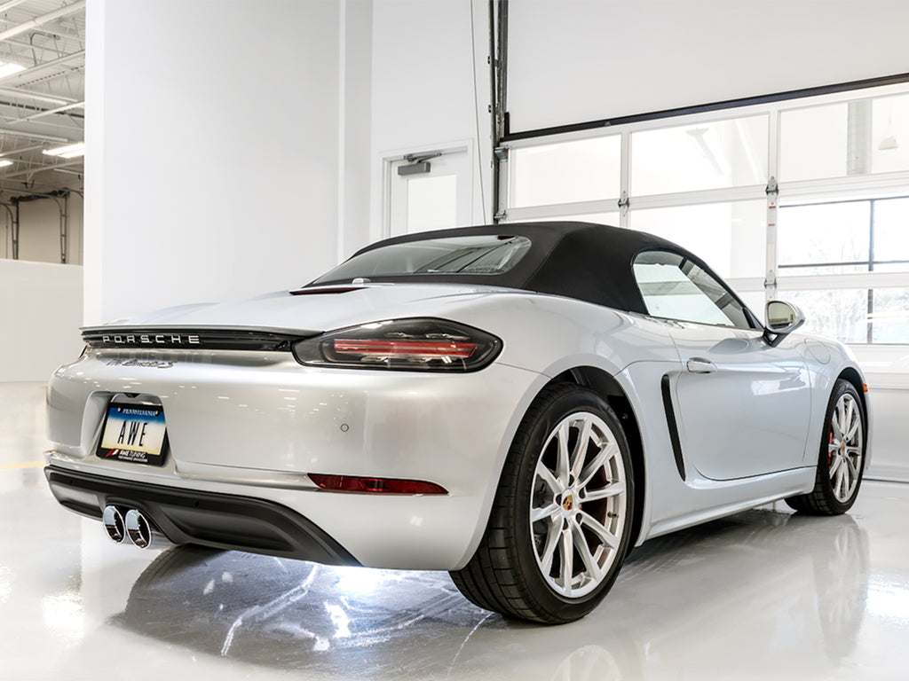 AWE SwitchPath™ Exhaust for Porsche 718 Boxster / Cayman (PSE Only) - Chrome Silver Tips