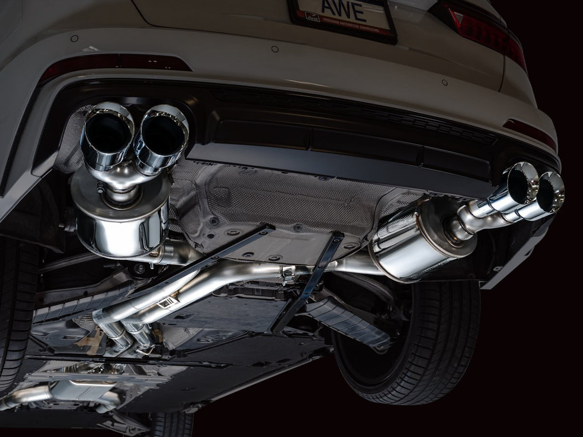 AWE Touring Edition Exhaust for Audi C8 S6/S7 - 4.5" Chrome Silver Tips