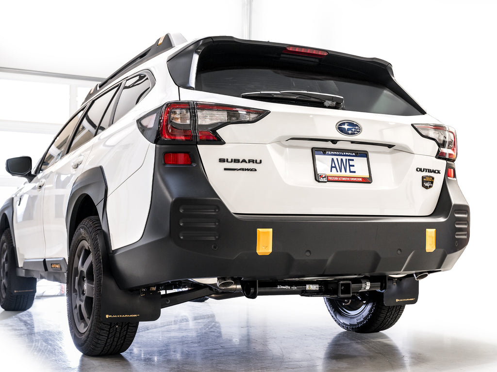 AWE 0FG Exhaust for Subaru Outback 2.4T - Dual BashGuards