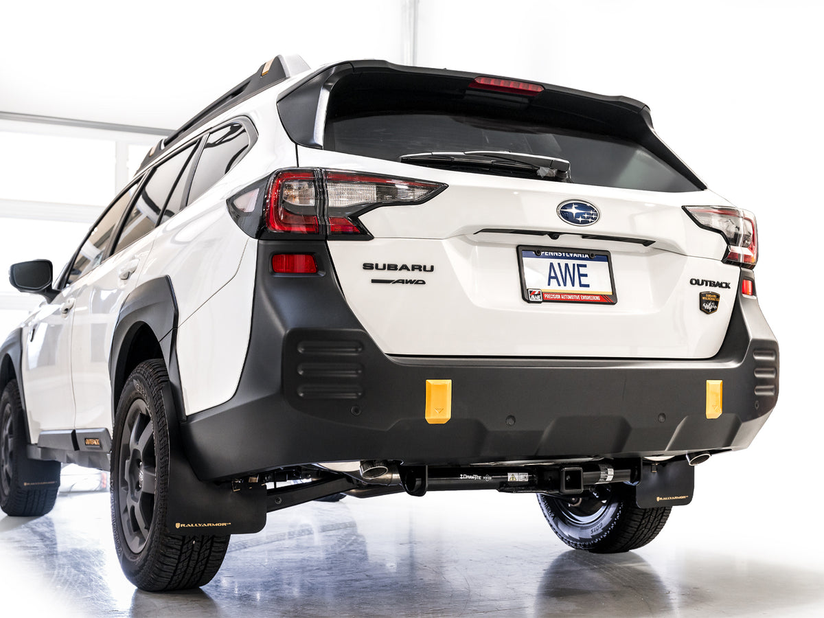 AWE 0FG Exhaust for Subaru Outback 2.4T - Dual BashGuards