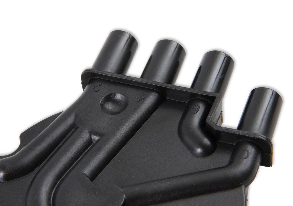 Distributor Cap - Chevy / GMC Vortec - V6 - Socket Style - Crab - Black - 120142 distributor cap is a crab style black cap that fits Chevy / GMC VORTEC V6.
