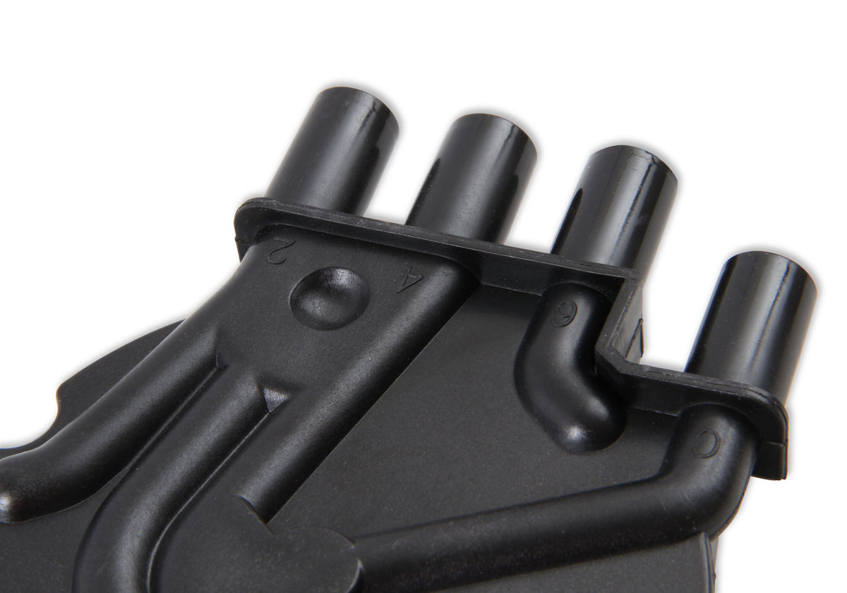 Distributor Cap - Chevy / GMC Vortec - V6 - Socket Style - Crab - Black - 120142 distributor cap is a crab style black cap that fits Chevy / GMC VORTEC V6.