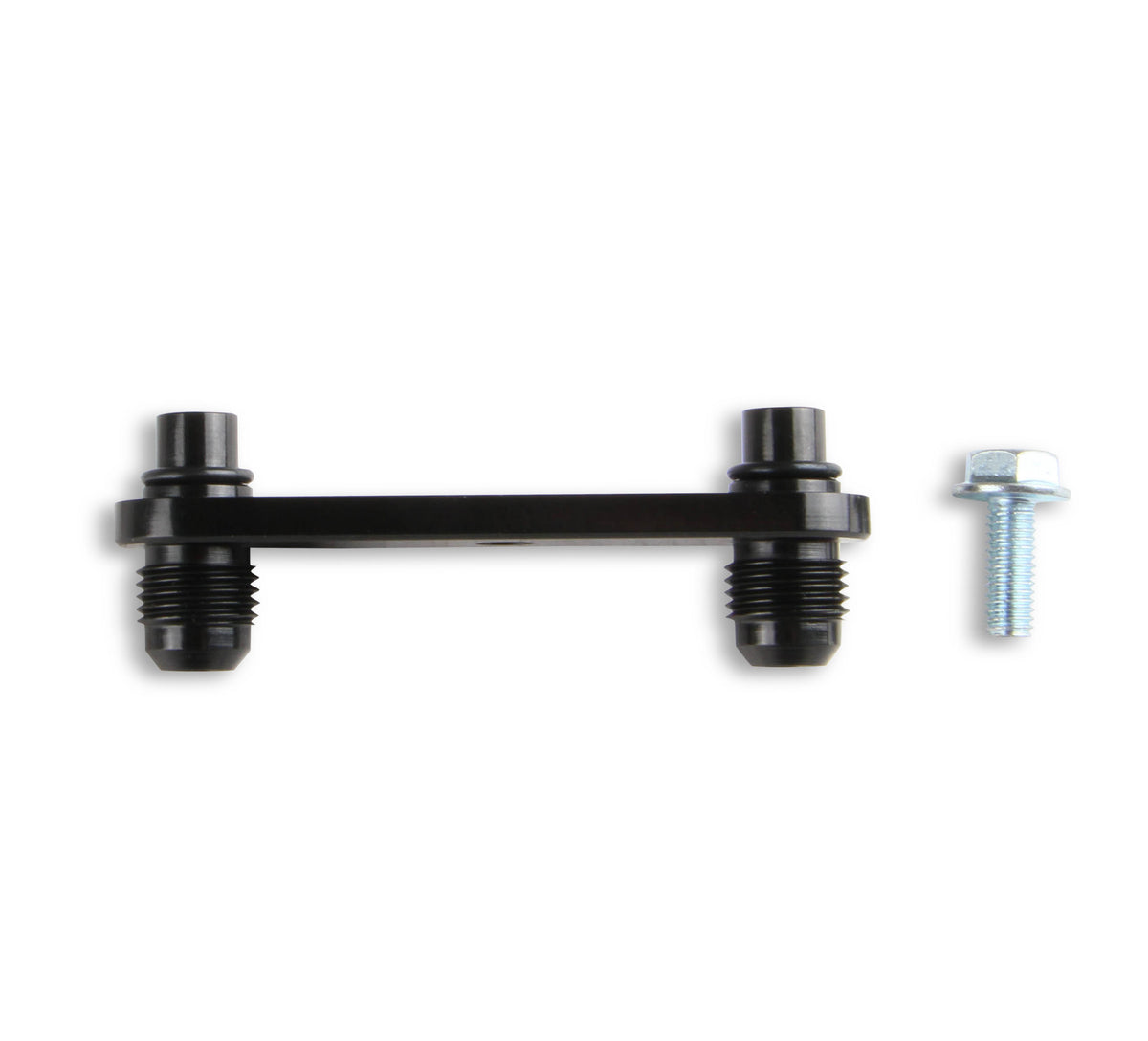 Fits GM (General Motors) 6L80E, and 6L90E Transmissions, -6 AN Male Flares, Black Anodized Finish, Fits Transmissions w/ OE (original equipment) Thermostat (Bolts onto the OE Thermostat).