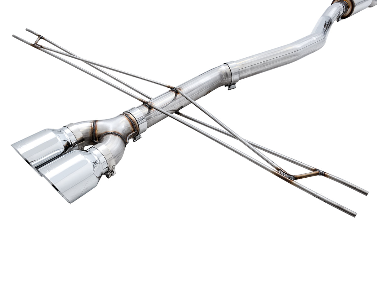 AWE Track Edition Exhaust for 10th Gen Civic Si Coupe / Sedan (includes Front Pipe) - Dual Chrome Silver Tips