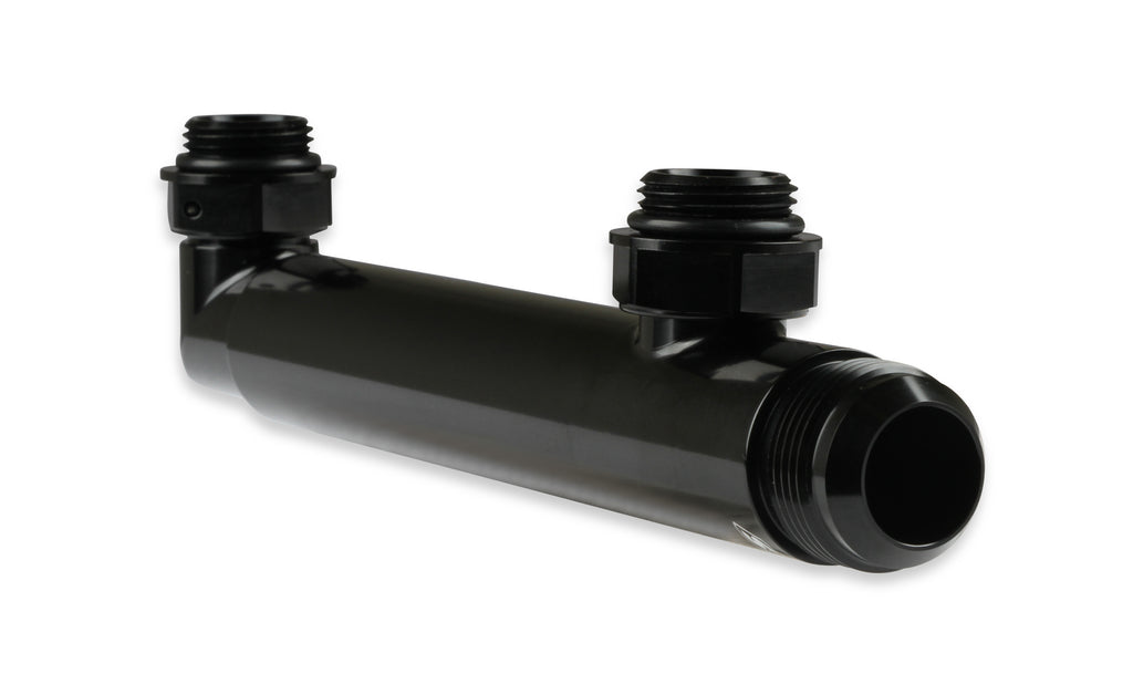 Adjustable Length Range - 6.8" to 10.5" (c/l to c/l of -12 O-Ring Port Swivels), Billet Aluminum w/ (2) O-ring seals.  Ideal for use w/ LS0022ERL & Remote Mounted Electric Water Pump