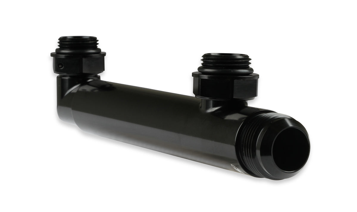 Adjustable Length Range - 6.8" to 10.5" (c/l to c/l of -12 O-Ring Port Swivels), Billet Aluminum w/ (2) O-ring seals.  Ideal for use w/ LS0022ERL & Remote Mounted Electric Water Pump